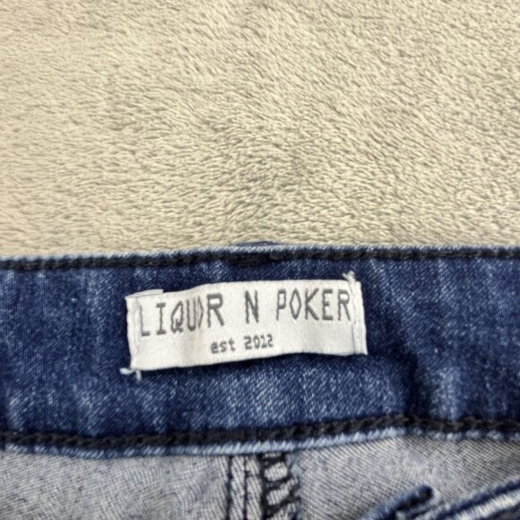 Liquor n Poker Women's 34X25 Denim Jeans Ripped Hip Hop Rapper Rock Rebellious - Picture 3 of 14